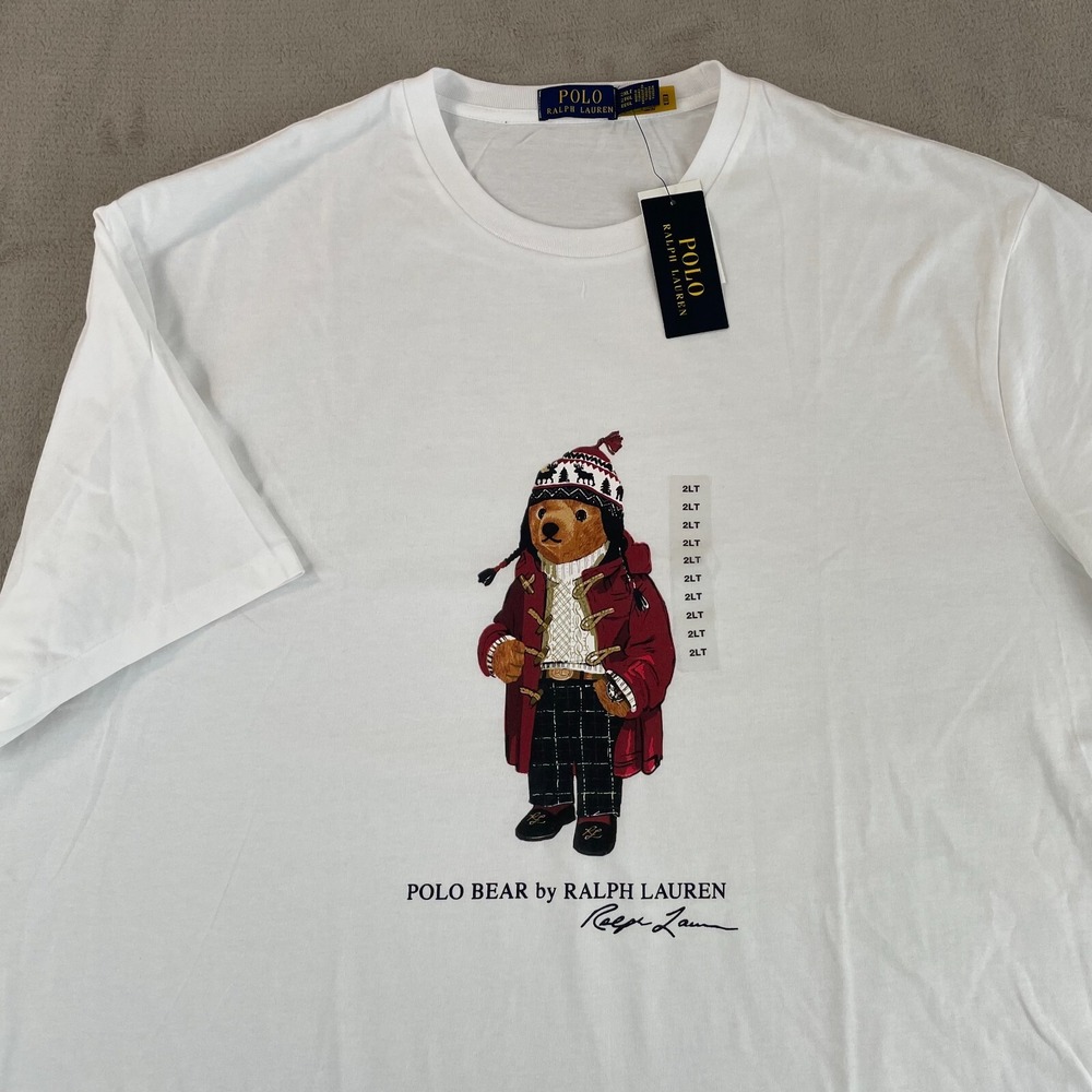 Polo by Ralph Lauren White Tee with Bear Graphic